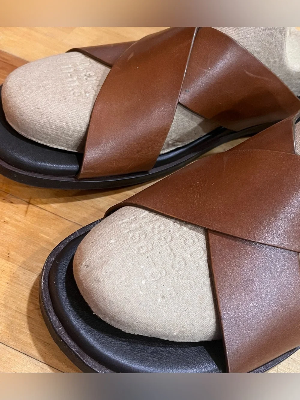 Cole Haan Nantucket Cross Strap Leather Sandals. Classic dress w athletic soles.